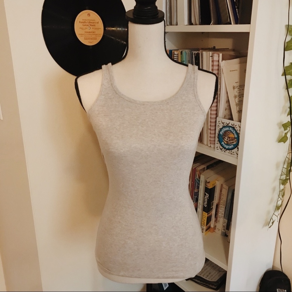 merona heather cream tank top | size xsmall